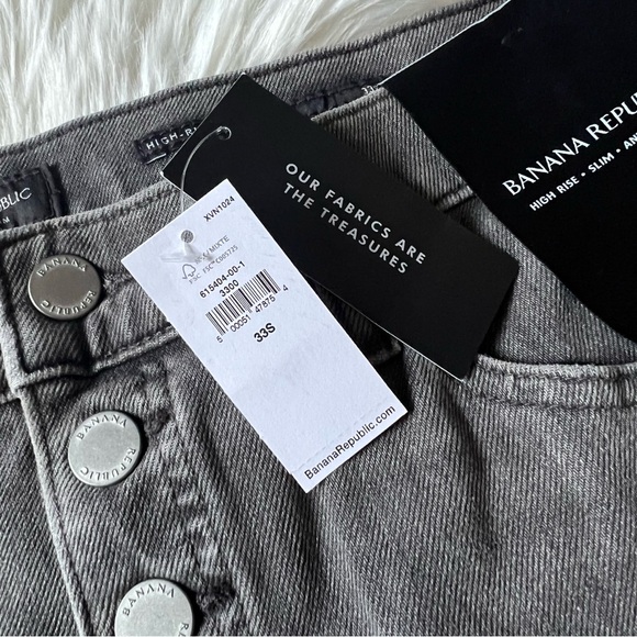 NWT Banana Republic Faded Black High-Rise Slim Size 33S - Picture 4 of 5